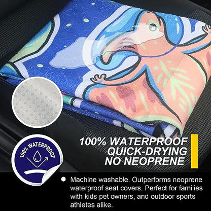 Back Seat Cover for Car Trucks Van SUV (Rear Bench Seat Towel / Cartoon Dinosaur)