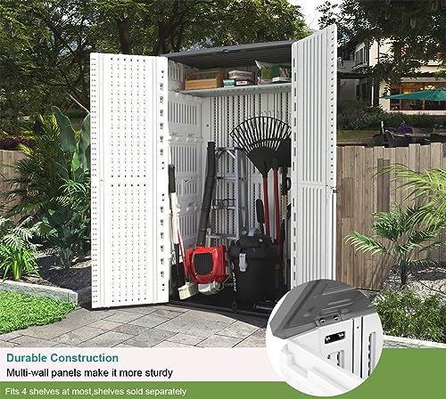 Outdoor Storage Shed (Off White Shed-04D)