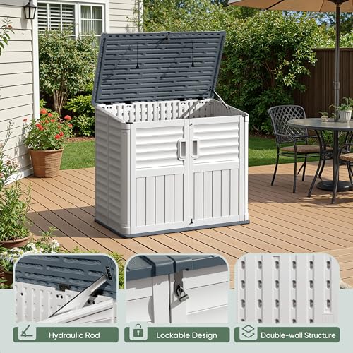 Outdoor Storage Shed (Beige / Storage shed without shelves)