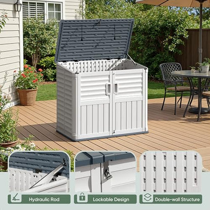 Outdoor Storage Shed (Beige / Storage shed without shelves)