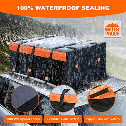 Car Roof Bag Rooftop Cargo Carrier Bag Waterproof 21 Cubic Feet roof Cargo (21 Cubic Feet)