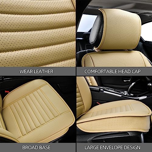 2pc Car Seat Covers (Beige / 2x Front Seat Covers)