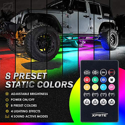 4Pcs Underglow LED Lights for Cars (4PCS With APP)