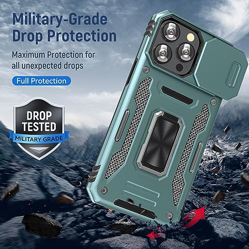 Phone Case for i Phone 16 Pro Max with Stand & Camera Cover (iPhone 16 Pro Max 【6.9 inch】 / Alpine Green)