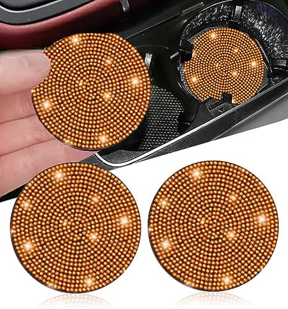 2pcs Bling Car Cup Holder Coaster (Orange / 2pcs)