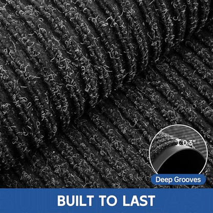 Front Door Mat (4' x 8' (Rectangular) / Black-stripe)