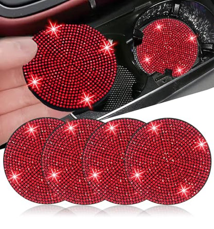 4pcs Bling Car Cup Holder Coaster (Red / 4pcs)