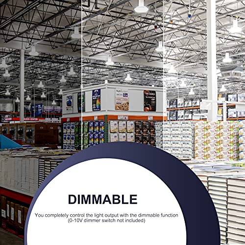 150W UFO-LED-High-Bay-Light,UL Listed 5000K Daylight 21000LM,0-10V Dimmable LED High Bay Lights,IP65 Waterproof Commercial Bay Lighting Fixture AC100-277V for Warehouse(9 Pack) (150W)