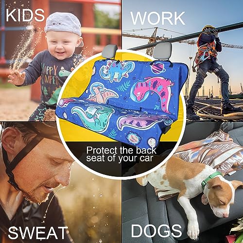 Back Seat Cover for Car Trucks Van SUV (Rear Bench Seat Towel / Cartoon Dinosaur)