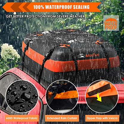 Car Roof Bag Rooftop Cargo Carrier Bag Waterproof 15 Cubic Feet roof Cargo (15 Cubic Feet)