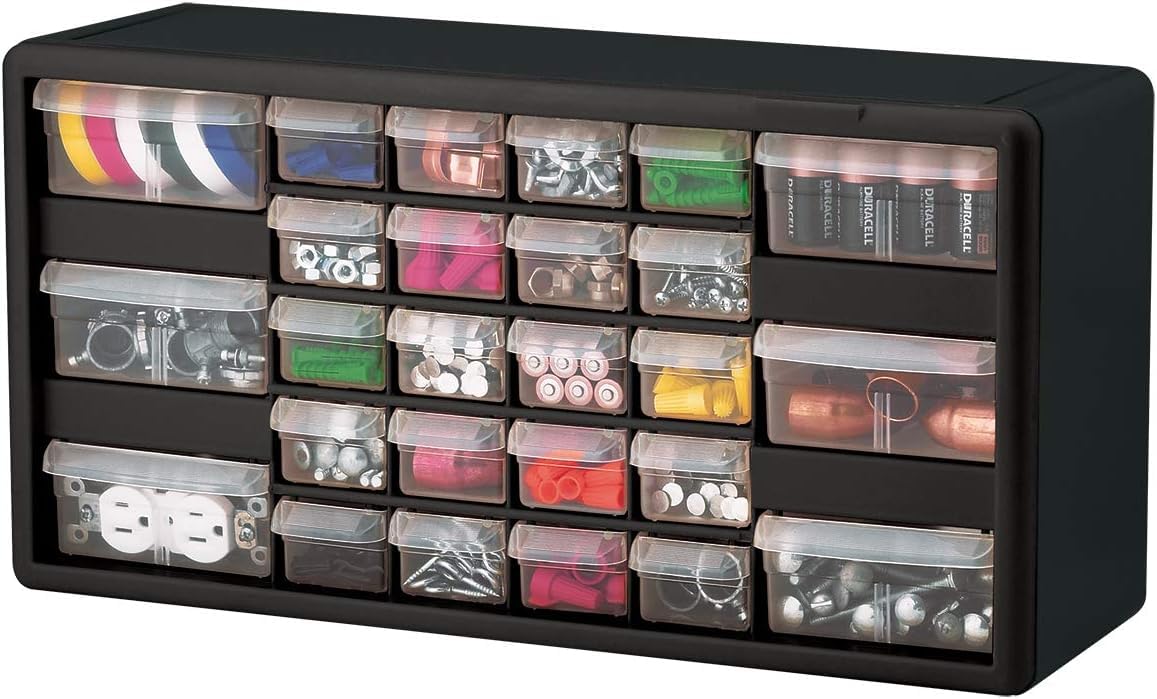 26 Drawer Plastic Storage Cabinet (Black / 26 Drawer / 1 Pack)