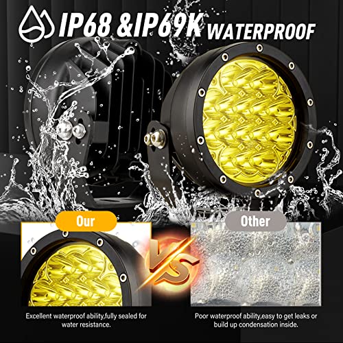 5Inch Round Offroad Lights LED Amber Fog Lights Driving Light Bar (Amber Driving Lights / 5Inch)