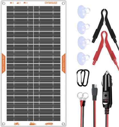 White Portable 10W 12V Solar Car Battery Charger Maintainer (10W)