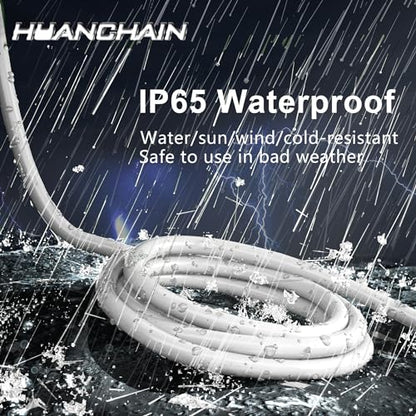 Indoor Outdoor White Extension Cord 8 FT Waterproof 16 (8 FT / 16/3 Extension Cord / White)