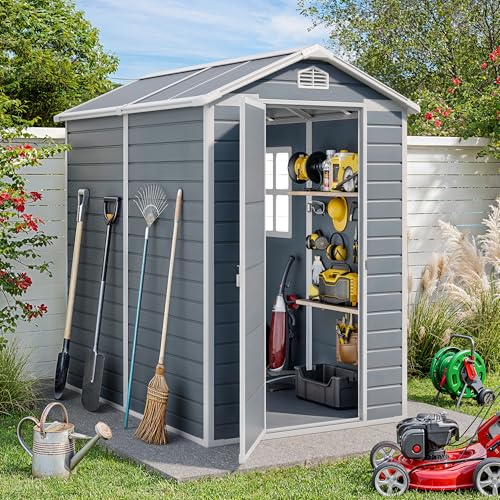 6x4 FT Outdoor Storage Shed with Floor (6.4 ft x 4.4 ft)