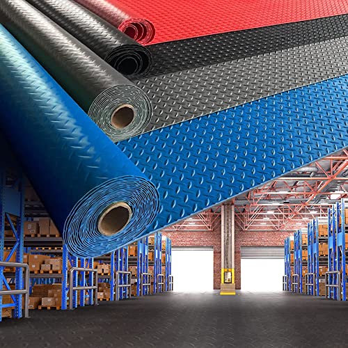 2.5mm Thickened 5Ft x 7.5Ft Garage Floor Mat Rubber Flooring Roll (5Ft x 7.5Ft--Black)