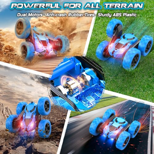 Remote Control Car RC Stunt Car for Kids (Blue)