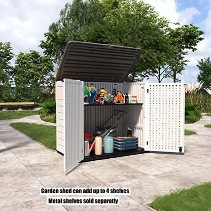 Resin Outdoor Storage Shed (Off-White-48Cu.ft)