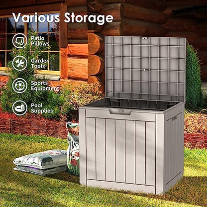 35 Gallon Lockable Resin Deck Box (Gray / 35 gallons)