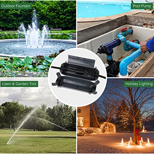 3 Pack] Flemoon Outdoor Extension Cord Safety Cover with Waterproof Seal (Gray / Small Box: 5.3" L x 2" W x 2" H)