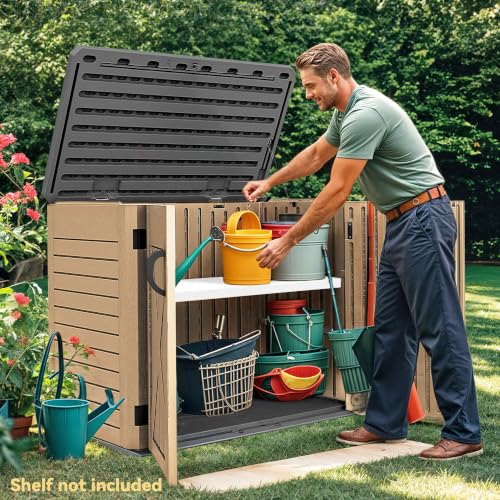 Outdoor Storage Shed (X-Shaped-35 Cu Ft / Brown)