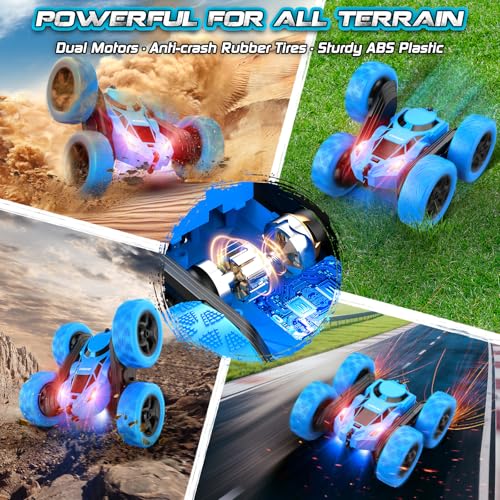 Blue RC Stunt Car for Boys Kids (Blue Pro)