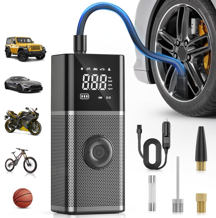 Rechargeable Cordless Tire Inflator 150PSI Dual Power Supply (Cordless Tire Inflator)