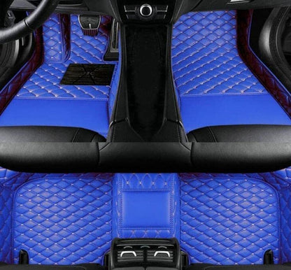 Custom All Weather Protection Leather Car Floor Mats for Cars Sedan SUV Sports Car Waterproof Floor Mat (Blue)