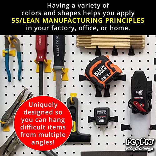 PegPro® 1" Hooks Kit for Standard “Wood Fiber” pegboard (1" Straight - 24 Count / Black)