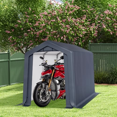 6x10 ft Storage Shelter Shed Portable Outdoor Carport Garage (6x10 Ft)