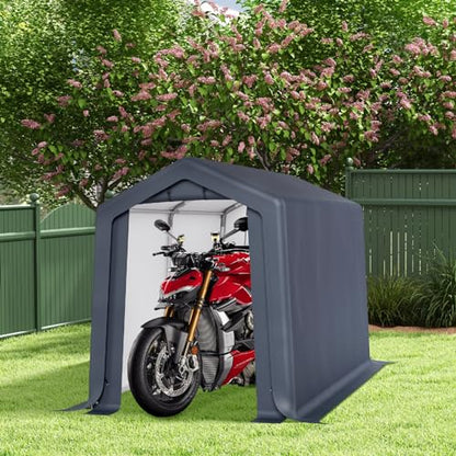 6x10 ft Storage Shelter Shed Portable Outdoor Carport Garage (6x10 Ft)