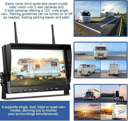 10'' 1080P Wireless Backup Camera System (10-inch+4 cameras)