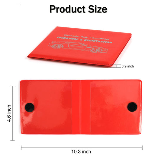 Car Registration and Insurance Card Holder (Leather Red)