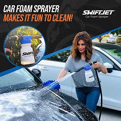 Car Wash Foam Gun + Wash Mitt (Blue Foam Gun with Mitt)