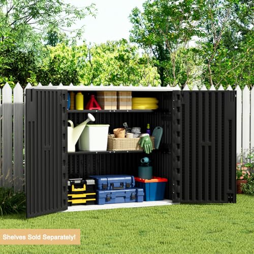 Outdoor Horizontal Storage Sheds (Black / 37 Cu.ft)