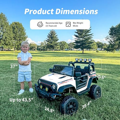 12V Kids Ride on Car Truck (White)