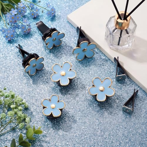 6 Pcs Daisy Vent Clips for Car (Blue / 1 Count (Pack of 6))