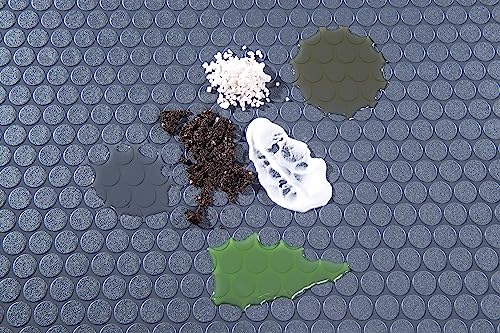 Small Coin Pattern Vinyl Garage Flooring Mat (5' x 10' / Slate Grey)