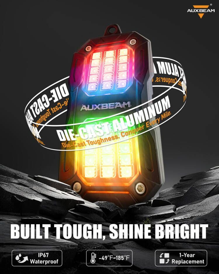 4 Pod RGB LED Rock Lights for Trucks UTV ATV Golf Cart Boat Car (4 Pods)