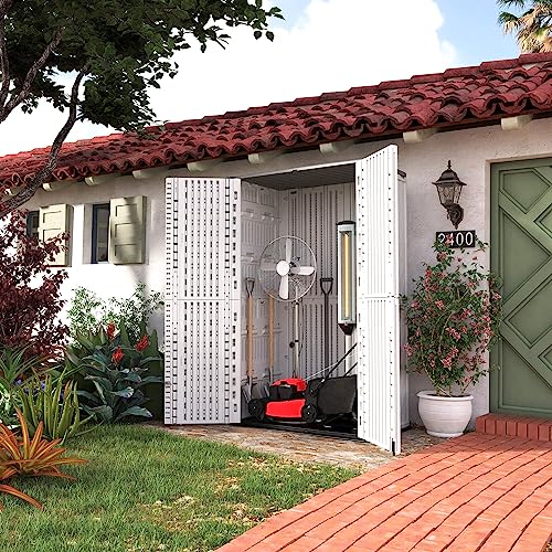 Storage Shed Weather Resistance (off white / Tall Shed-53 cu ft)