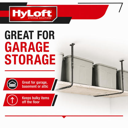 Adjustable Garage Ceiling Mount Storage Rack Kit (Hammertone / Pack of 2)