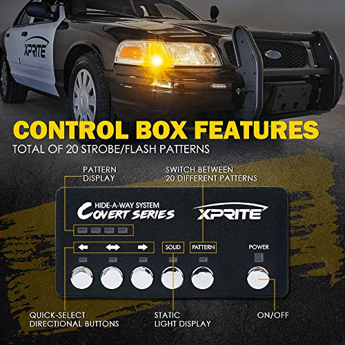 Amber LED Hideaway Strobe Lights Kit (Amber / 4 pcs)