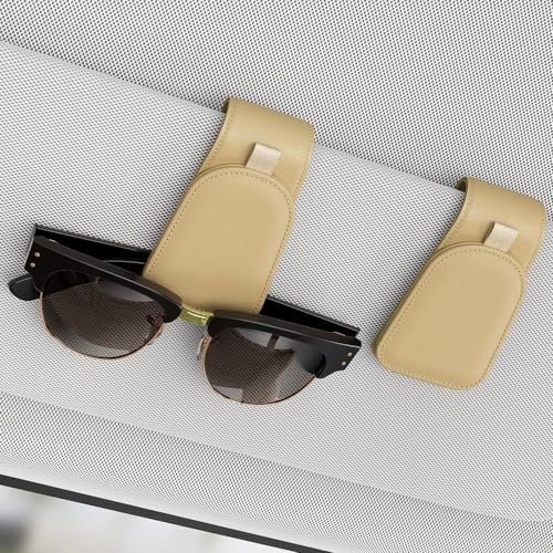 Magnetic Sunglass Holder for Car Visor (Beige)