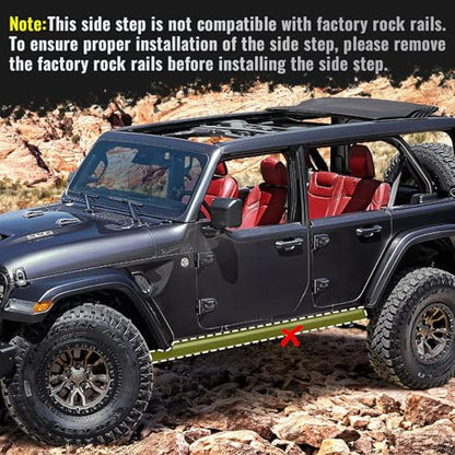 Side Steps Compatible with 2018 (18-26 JL 4 Doors)