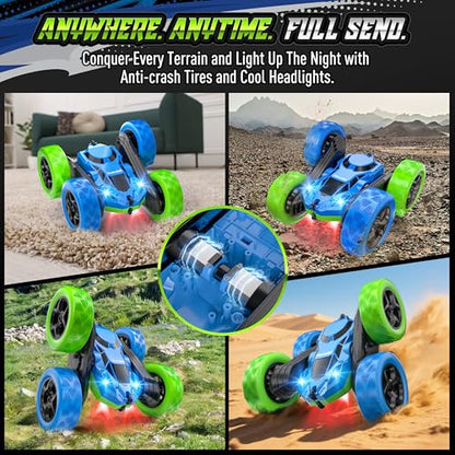 Upgraded RC Car for Kids (Blue&green / Pro (USB-C & Modular Battery))