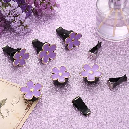 6 Pcs Daisy Vent Clips for Car (Purple / 1 Count (Pack of 6))