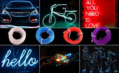 El Wire Neon Light Car Interior LED Lights (Ice blue / 5m)