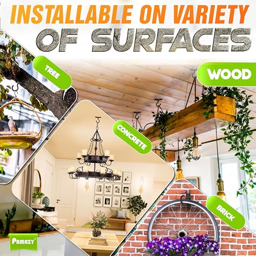 2Pcs 200LB Rotatable Ceiling Hook Wall Mount Metal Hanger for Hanging Plant (2PCS)
