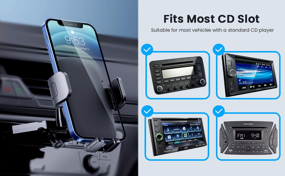 Metal CD Slot Phone Holder Mount for Car
