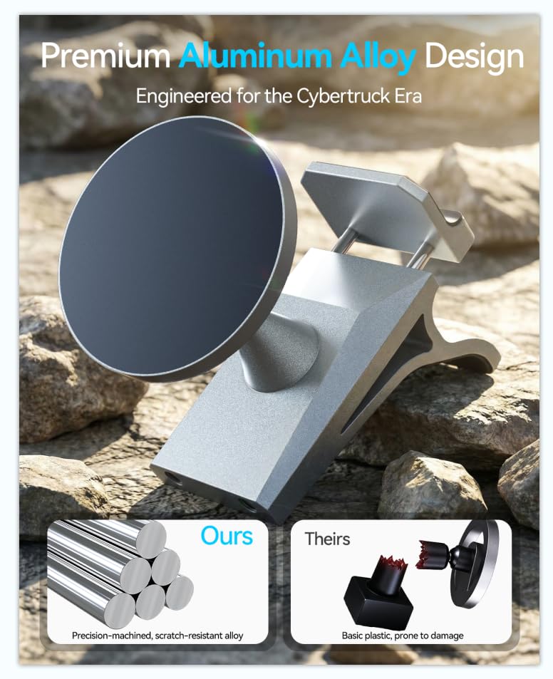 Phone Mount for Tesla Cybertruck The Ultimate Magnetic Phone Holder for Tesla Cybertruck Accessories (Cybertruck, Dashboard)